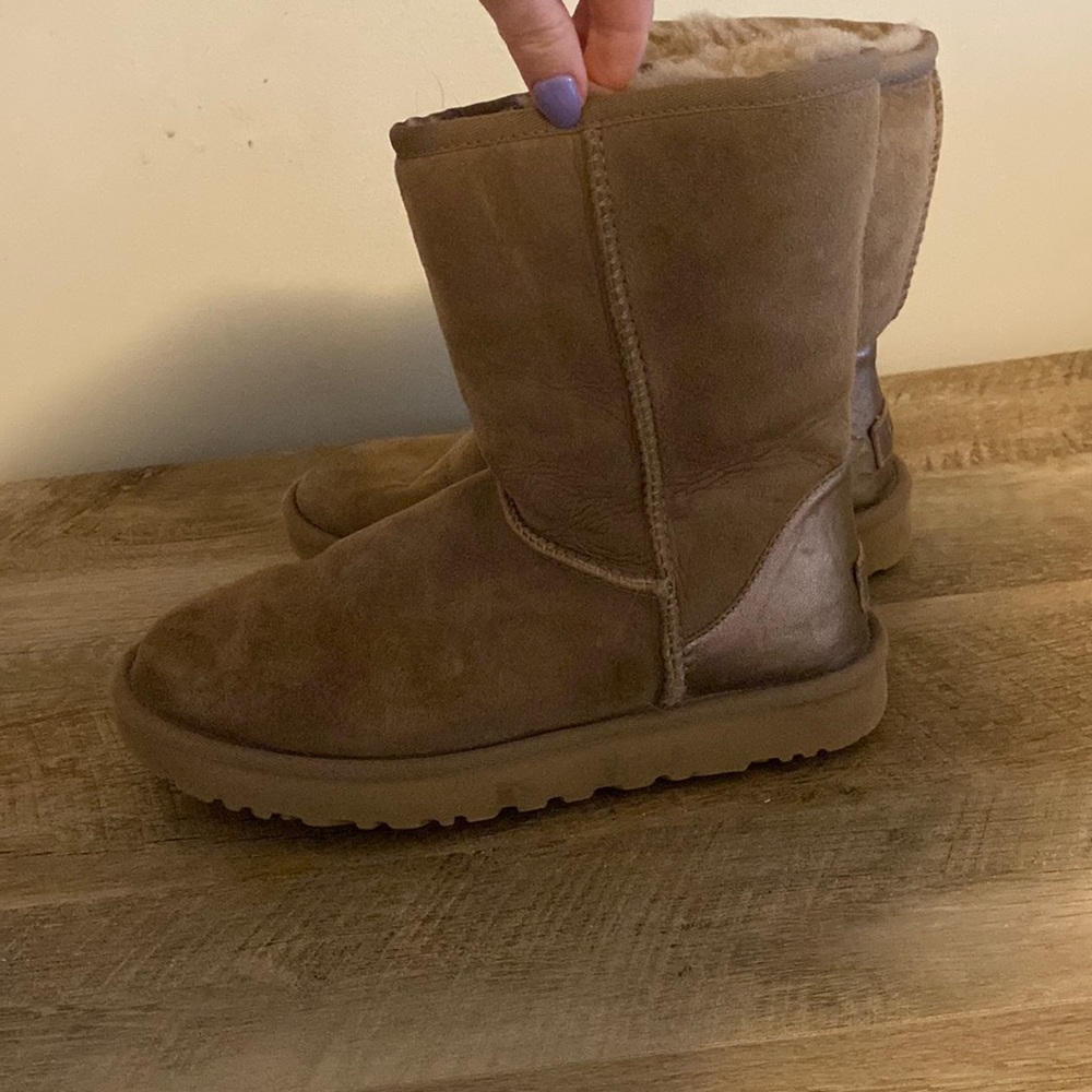 Grey Uggs w/ Metallic detail